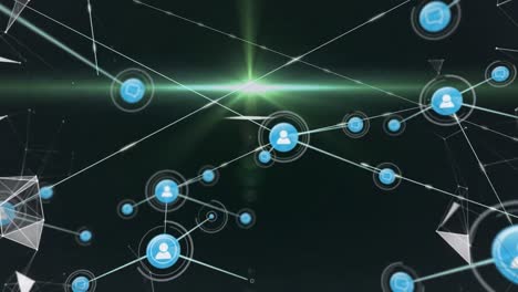 animation of network of connections over light spots