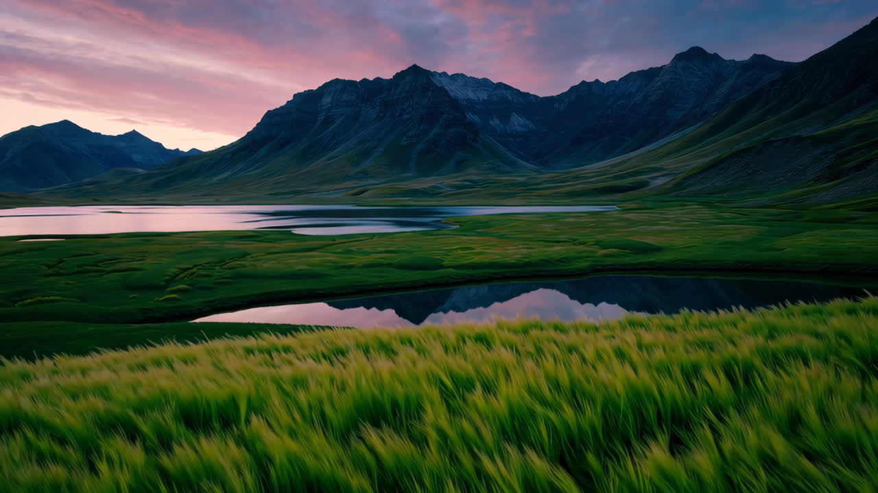 Mountain Lake Sunset Landscape