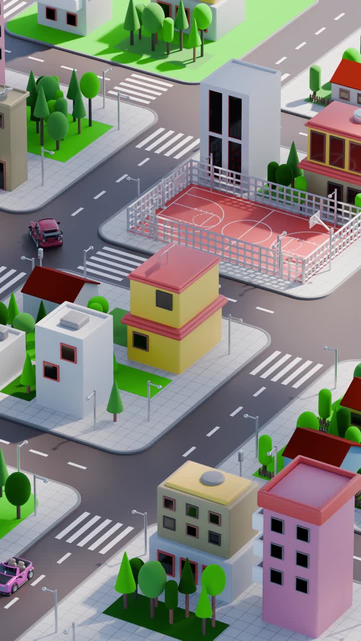 Cartoon Cityscape 3D Render