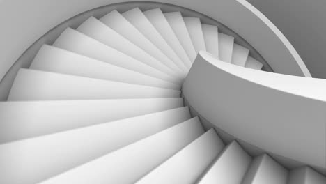 escaleras en espiral, entramos en el infinito. forma simple, interior brillante perfecto para un fondo en movimiento.