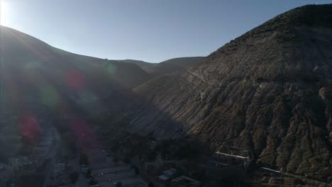 Aerial-shot-of-the-Mountains-in-Real-de-Catorce-at-sunrise,-San-Luis-Potosi-Mexico