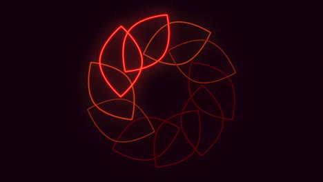 spiraling neon mesmerizing red and orange light design