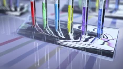 Glass-test-tubes-filled-with-colored-chemicals-and-clinical-samples-for-testing,-background