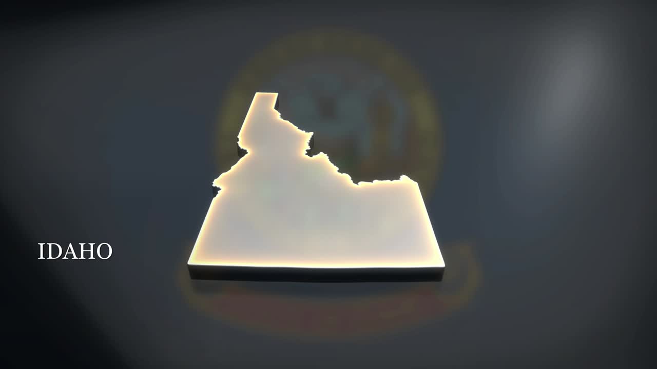 3D animated Map of Idaho