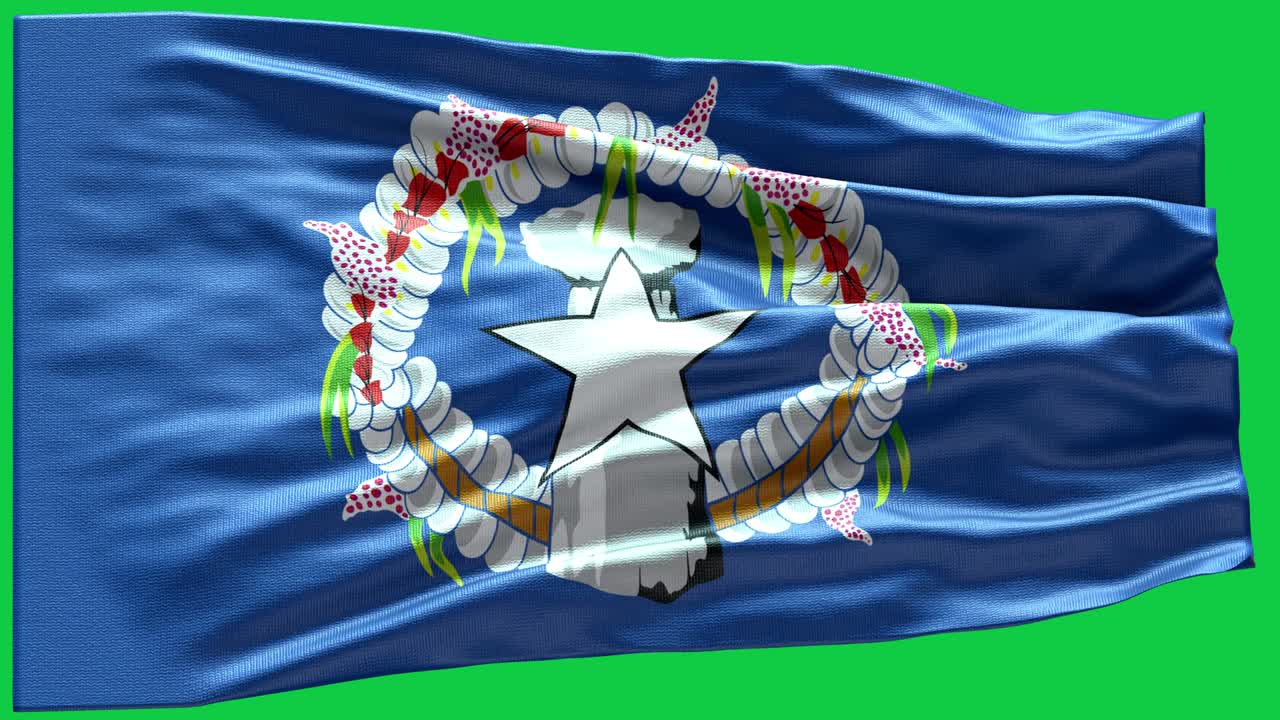 4k bandera muy detallada de las islas marianas del norte - bandera de las isles marianas del norte alto detalle - bandera nacional de las isras marianas del nord el patrón de ondas elementos en bucle