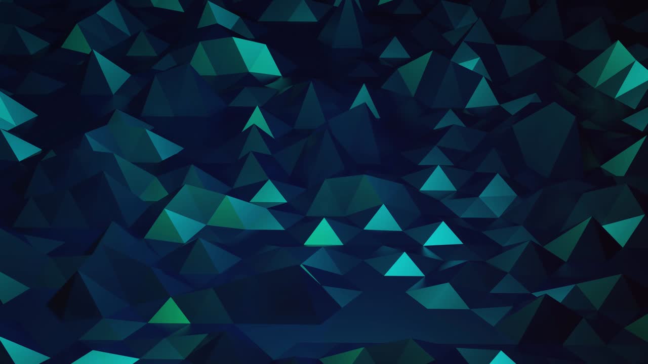 estilo verde creativo abstracto bajo fondo poli en 4k. ondas abstractas se mueven en superficie metálica brillante en bucle. animación suave y sin costuras. simple bg geométrico minimalista.