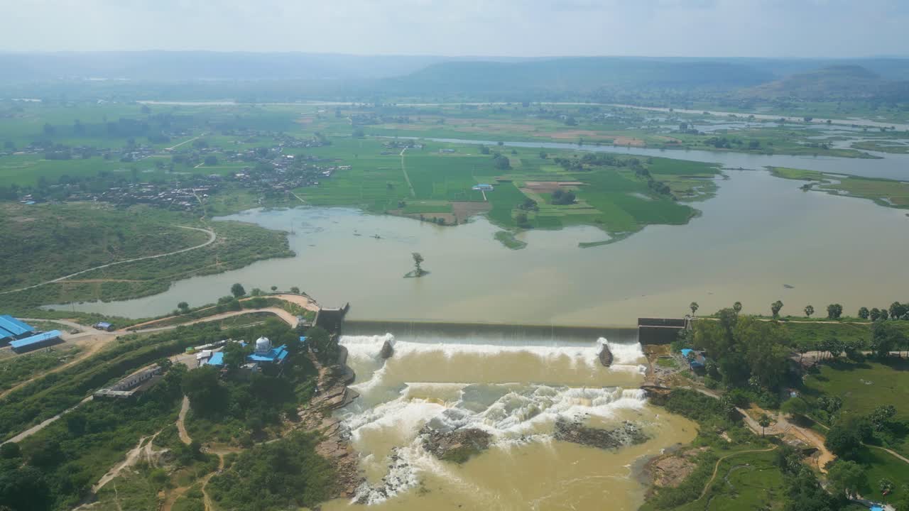 Waterfall Rajdari Devdari and Latif Shah Dam and Chandraprabha Lake Aerial View