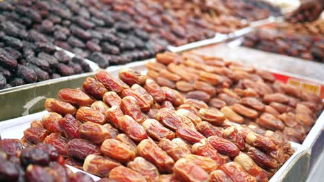 many date fruits display for sale at local market