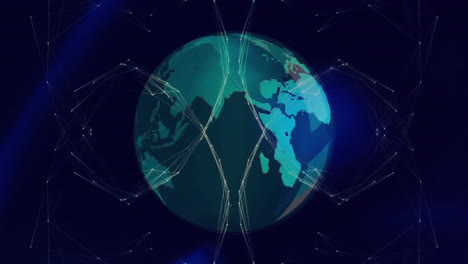 animation of connections and globe over dark background