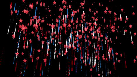las estrellas rojas animadas y los senderos de luz simbolizan nuestras elecciones en un bucle.