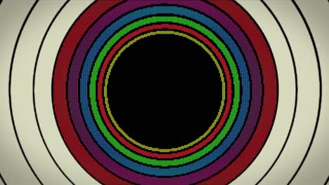 animación de puntos brillantes formando un círculo con espacio libre en el medio