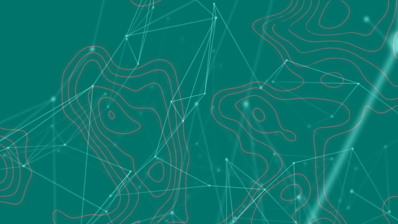 animación de la red de conexiones sobre fondo verde