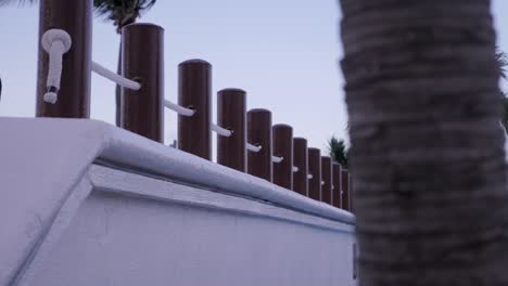 The-side-of-a-bridge-over-a-pool-at-a-Mexican-Resort