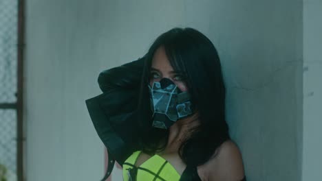 cyberpunk woman in mask