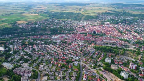 Vista-Aérea-Rottenburg-Am-Neckar,-Alemania.