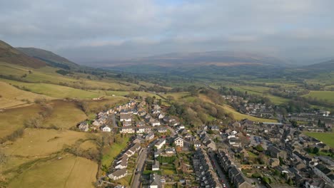Cinematic-aerial-footage-of-Sedbergh-village,-the-ideal-place-to-escape-to-at-any-time-of-year