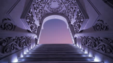 ornate archway at sunset