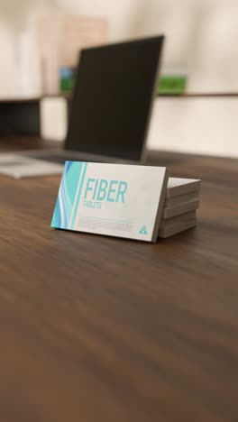 video vertical de tabletas de fibra en una caja de medicamentos