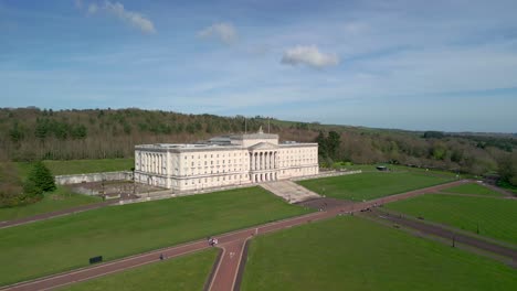 ultra wide shot of stormont, belfast parliament buildings