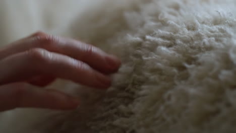 hand touching soft fluffy texture