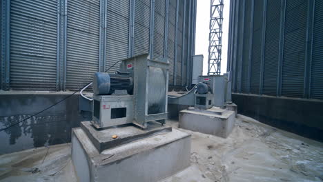 generators for grain processing. generator near large storage for grain