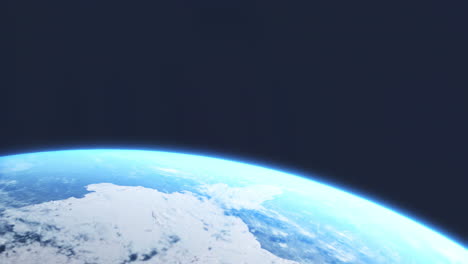 antarctica from space with thin planet atmosphere with clouds and ice