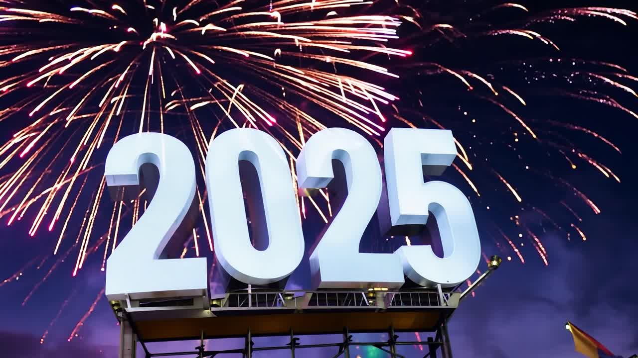 espectáculo de fuegos artificiales para la víspera de año nuevo 2025