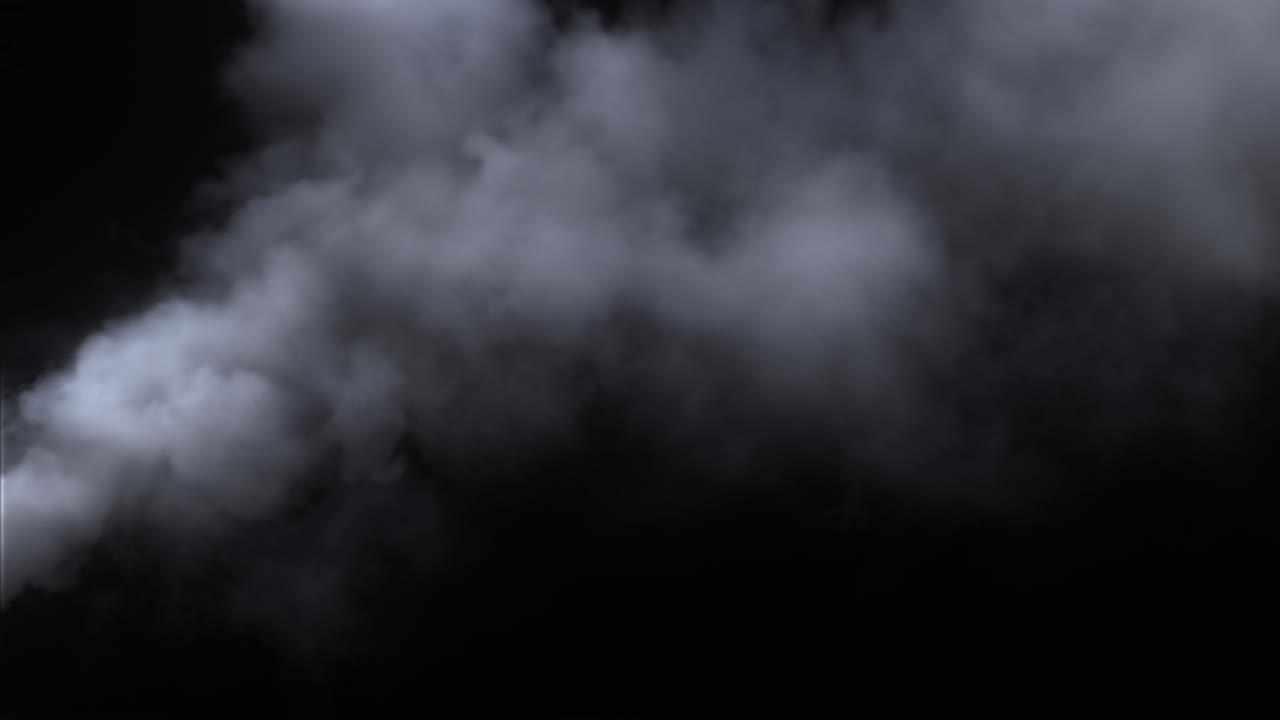 humo atmosférico elemento vfx. fondo de bruma. nube de humo abstracta. humo en cámara lenta sobre fondo negro.