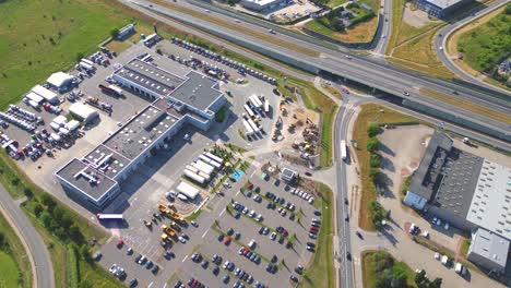 aerial view of goods warehouse