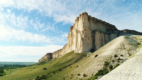 white cliffs and valley landscape