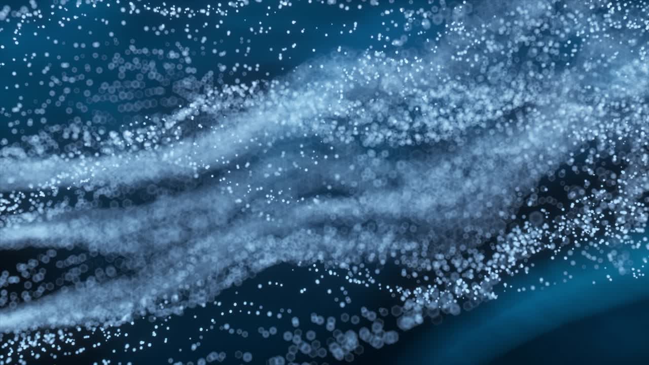 Abstract digital wave of particles and blue abstract background, cyber animation or technology background.