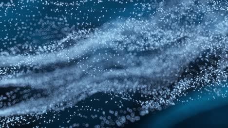 abstract digital wave of particles and blue abstract background, cyber animation or technology background.