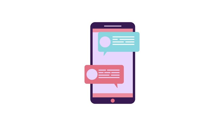 Animated Smartphone with Chat Bubbles for Digital Communication
