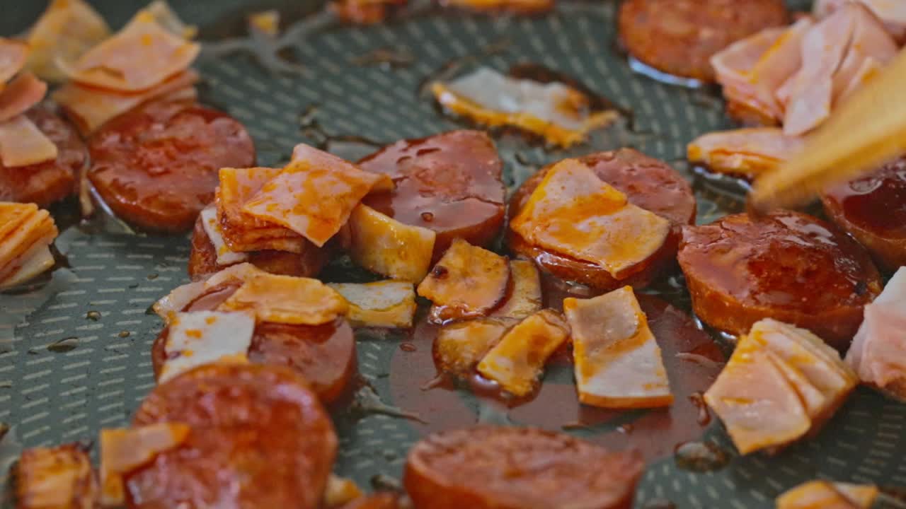 Stirred with wooden spoon