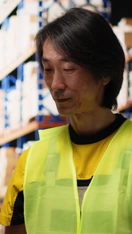 vertical video african american and asian team prepare shipments for dispatch