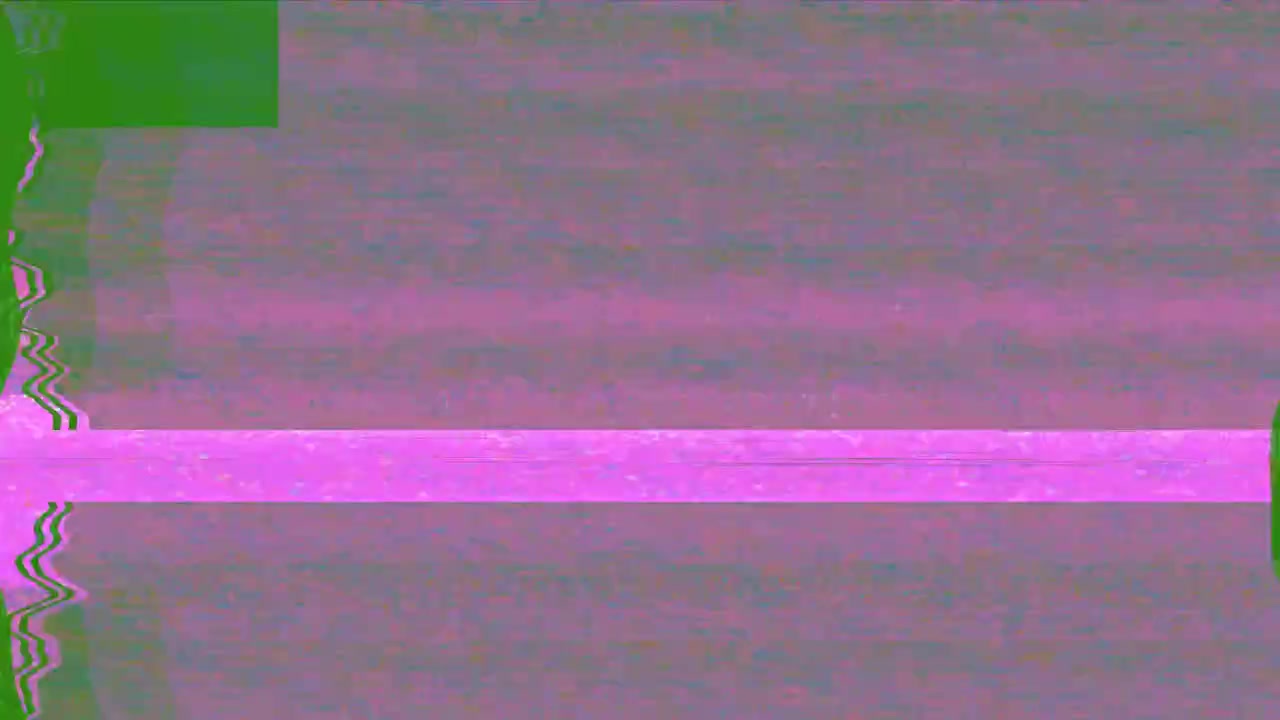 Effetto glitch digitale dinamico con colori cangianti e rumore