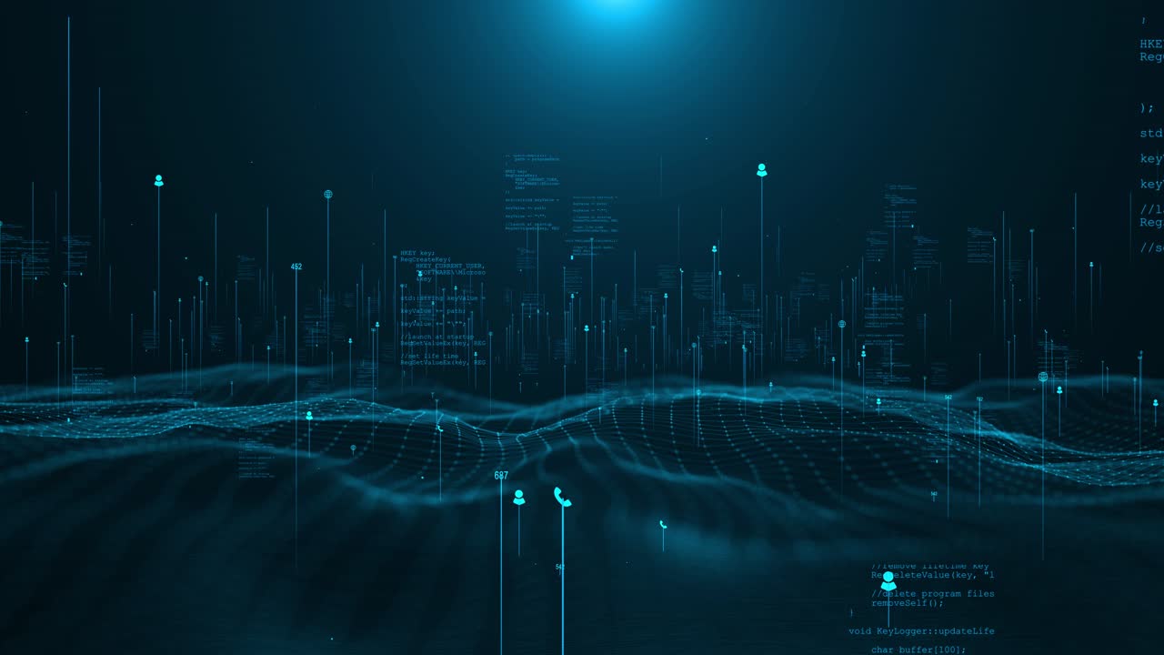 Digital landscape technology speed connect background cyber nano information abstract big data