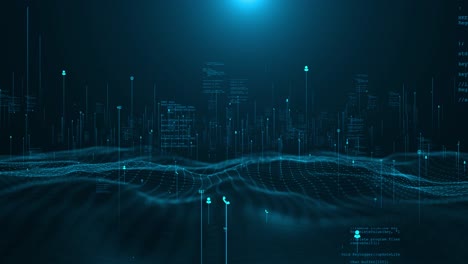 digital landscape technology speed connect background cyber nano information abstract big data