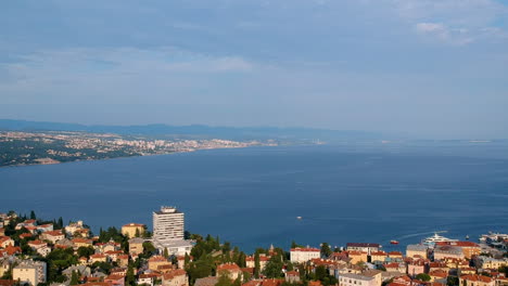 opatija coastal town and the calm blue adriatic sea at summer in croatia