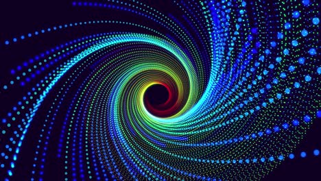 3d abstracto bg con partículas de brillo. partículas o puntos con luz de neón, forman la superficie de un objeto 3d como un túnel. diseño de movimiento creativo brillante bg. luma mate como canal alfa.