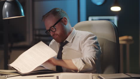 businessman working late at night