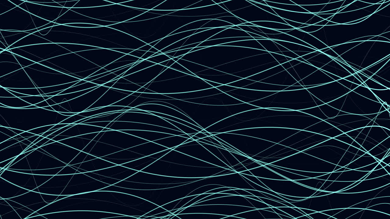 Seamless blue wavy lines pattern on black background