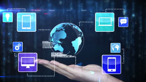 Hand-Präsentiert-Eine-Globale-Community-Grafik