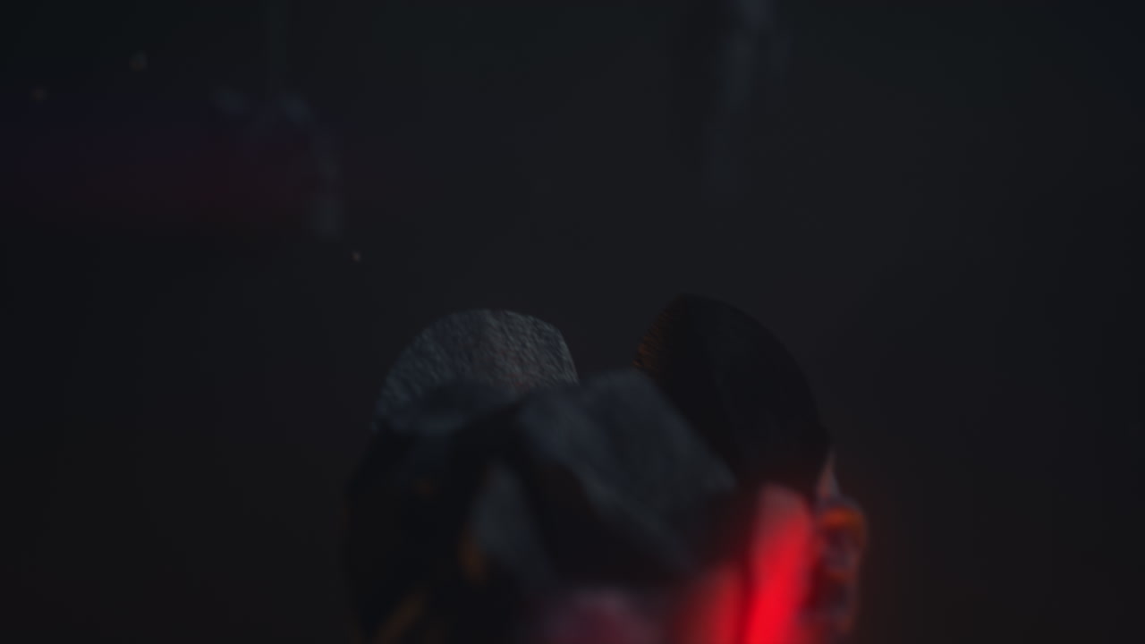 Crushed android heads on spikes in hell