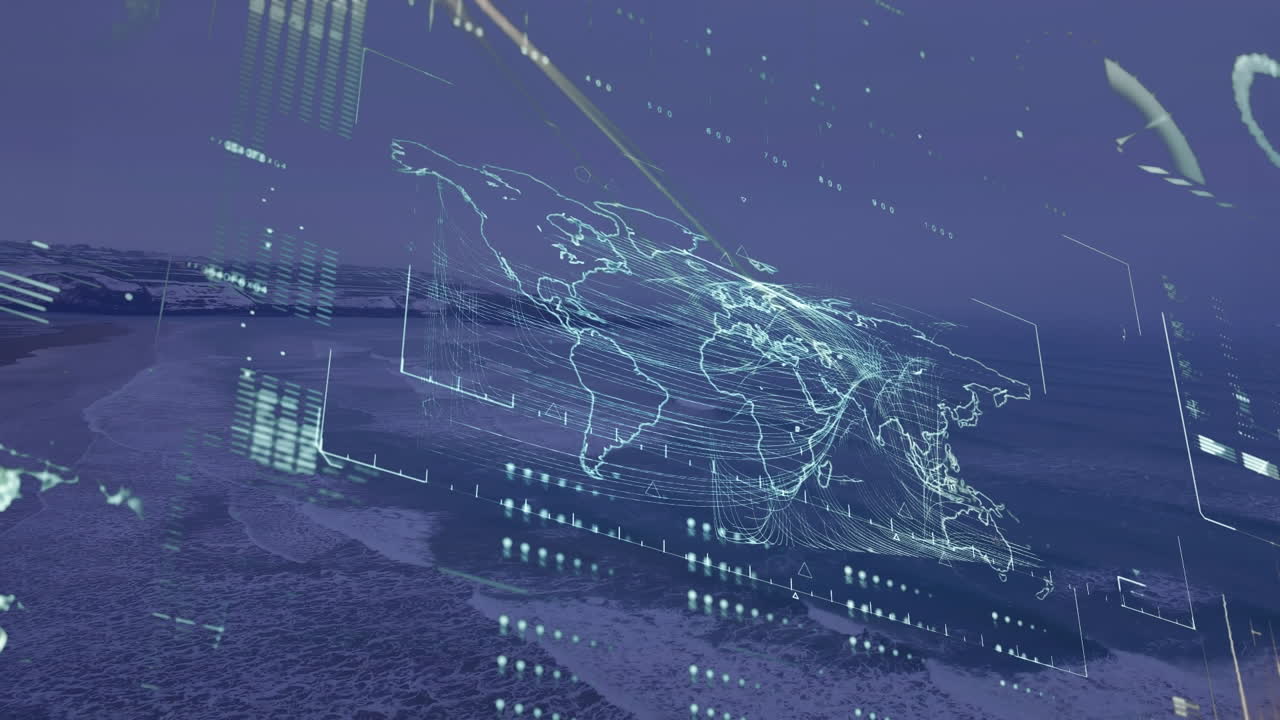 景観上の金融データ処理のアニメーション