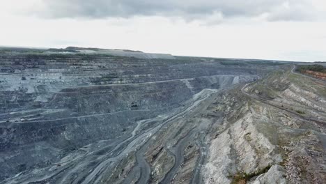 aerial view of an open pit mine