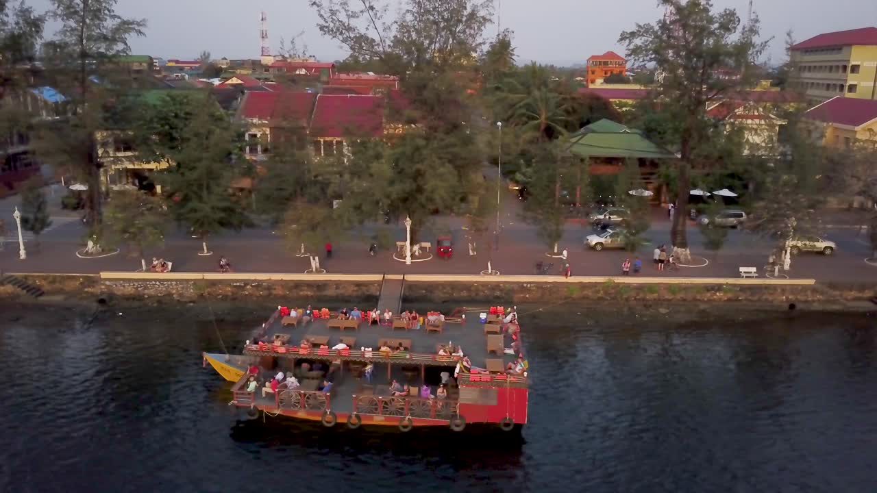 Boat tour on the river in Kampot, Cambodia