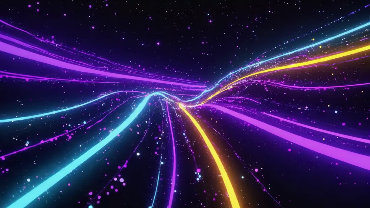 Abstract Neon Lines in Space