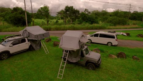 camping in camper vehicles in the beautiful nature of costa rica