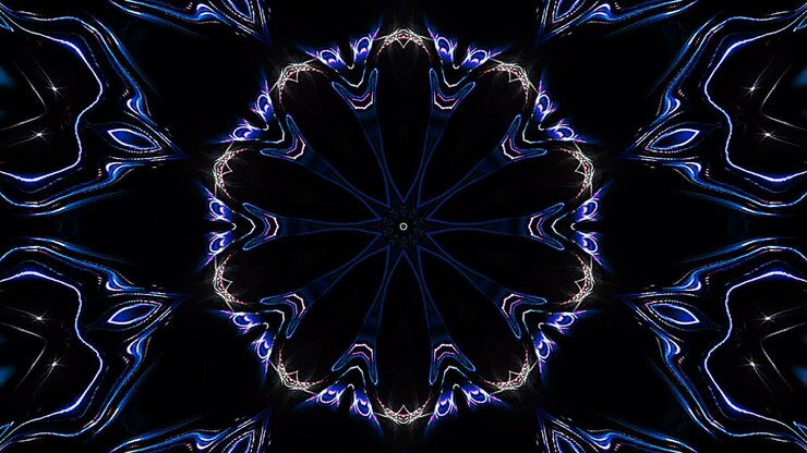 Abstract Kaleidoscope pattern with full colors. Magic mandala. 4k